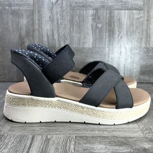 Bobs by Skechers Sunray  Move Over Women's size 8 Black Wedged Sandals